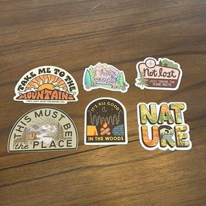 Outdoorsy Sticker Pack - 6 Pack High Quality Vinyl